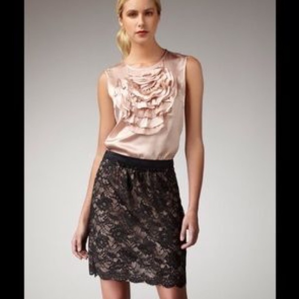Trina Turk Black Lace Skirt
